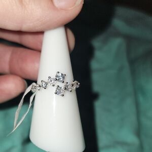 Another Beautiful Day Diamond Cubic Zirconia Rhodium Plating Size 7
